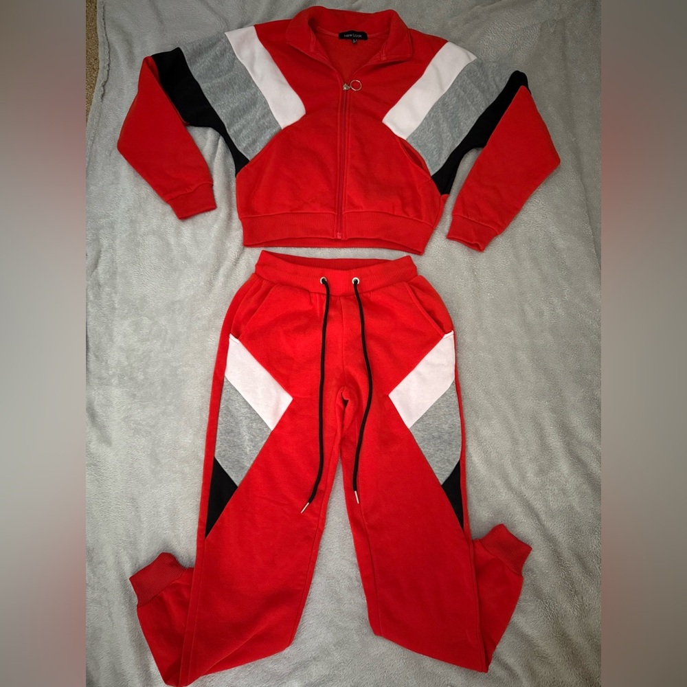 New Look Red and White Hoodie and Sweats